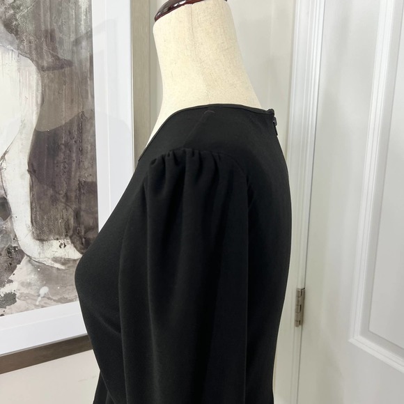 Narciso Rodriguez Design Nation Black Peplum Top Small Long Sleeve Stretch - Picture 8 of 10